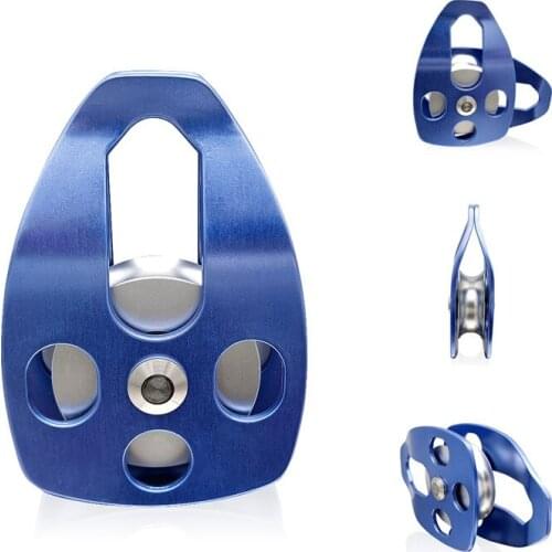30KN Single Pulley Aluminum Alloy Portable Climbing Rescue Zipline Outdoor Pulley