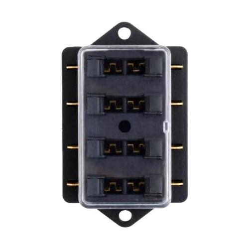 4 Way Fuse Box DC 12V 24V Max DC 32V Circuit Car Trailer Auto Blade Fuse Box Block Holder ATC ATO 2-input 4-ouput Wire