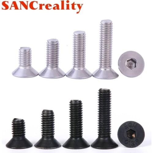 5-50pcs Allen Key Head Din7991 M2 M2.5 M3 M4 M5 M6 Stainless Steel 304 Or Black Hex Socket Flat Countersunk Head Screw