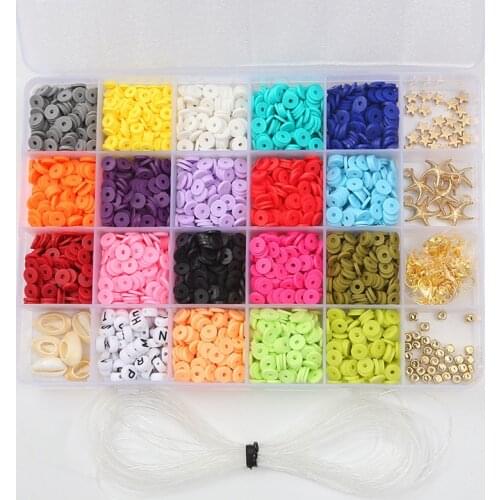 6mm Polymer Clay Sheet Bead Bracelets Spacer Gasket Separate/Loose Beads DIY Bracelet String Beads Clay Pieces Accessories