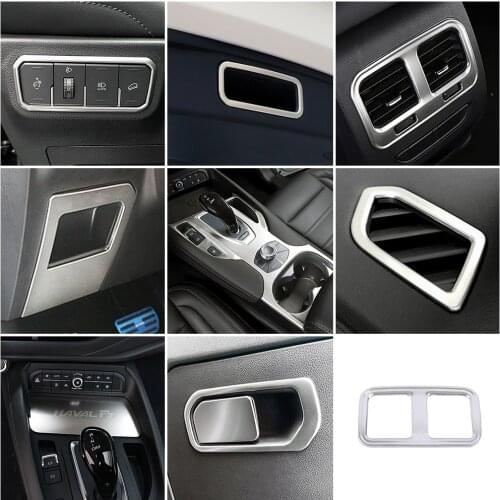 For Haval F7 F7X 2018-2021 Car Styling Interior Accessories Central Console Decoration Frame Cover Trim Matte Silver Sticker