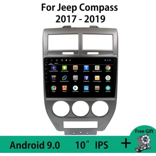 Android 9.0 Car Radio Multimedia Video Player Navigation GPS Stereo For Jeep Compass 1 MK 2017 2018 2019 Split Screen 10" IPS BT