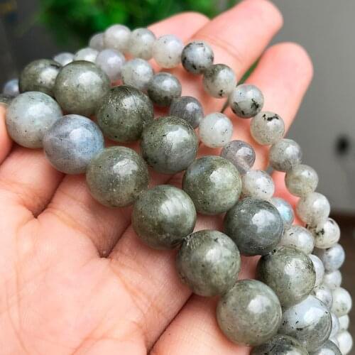 Natural Stone Smooth Labradorite Beads Round Loose Spacer Beads For Jewelry Making DIY Charm Bracelet Accessorie 6 8 10 12mm 15"