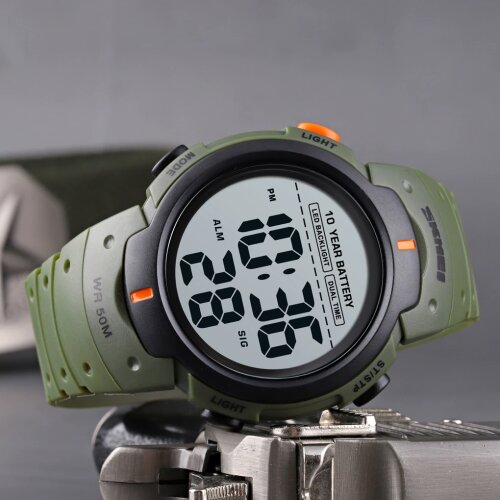 SKMEI Men Watch 100 Meters Waterproof Sports Electronic Watch Timing Alarm Clock Middle School Students Luminous Watch 1561