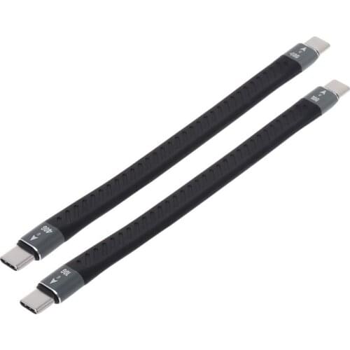 Black For Thunderbolt 3 Data Cable 10/40Gbps Soft USB-C Charging Cord Line Emark Chip