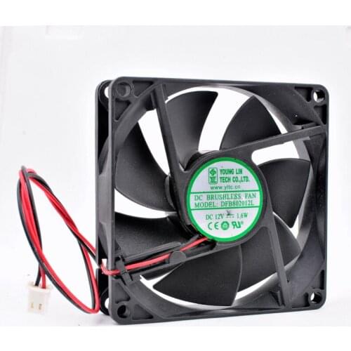 DFB802012L 8cm 80mm fan 80x80x20mm DC12V 1.6W 2 ball bearings are used for the cooling fan of the chassis power charger