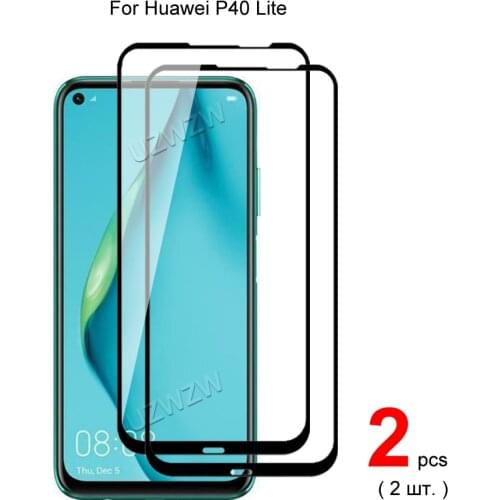 2pcs For Huawei P40 Lite Full Cover Premium 0.26mm Tempered Glass Protective Glass Screen Protector For Huawei P40 Lite
