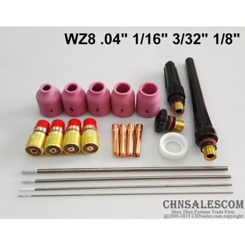 CHNsalescom 21 pcs TIG Welding Torch Stubby Gas Lens Kit for Tig WP-17/18/26 Series WZ8
