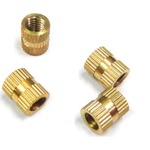 500pcs/lot M3*3/4/5/6/7/8/10/12 OD4.2mm Through-hole brass insert nut / knurled nuts for injection moulding