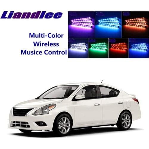 LiandLee For NissanSunny Sunny 2011~2015 Car Interior UnderDash FootWell Seat Accent Music Rhythm Ambient Light