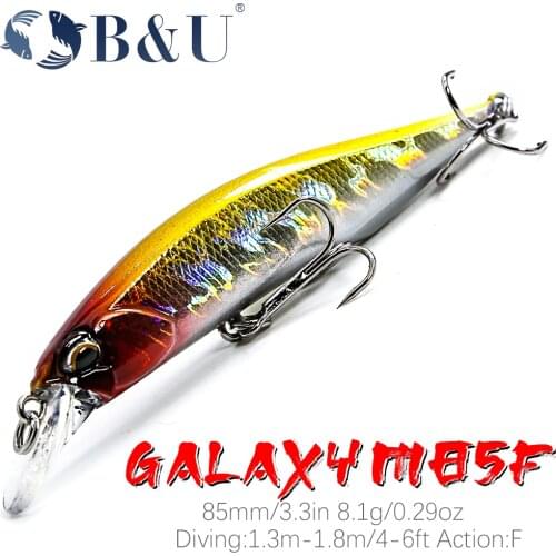 B&U 8.5cm 8g hot model fishing lures hard bait 8color for choose minnow quality minnow depth0.8-1.5m Wobblers for Pike Bass Lure