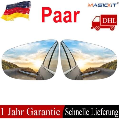 MagicKit 2x L/S + R/S Wing Car Mirror Glass Replacement HEATED For VW GOLF 6 MK6 2009-12