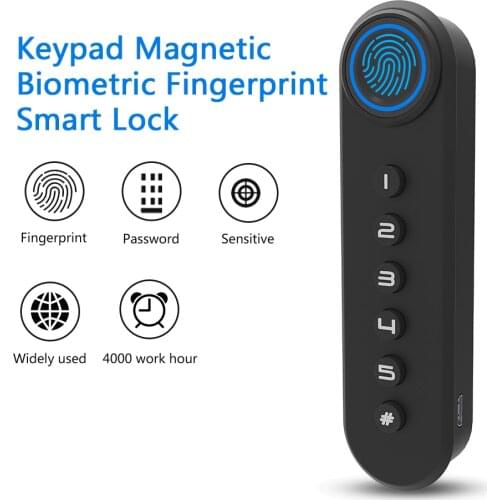 Keypad Magnetic Biometric Fingerprint Smart Lock Sensitive 4000 Working Hours Black Clour Widely Use Fingerprint Security Lock