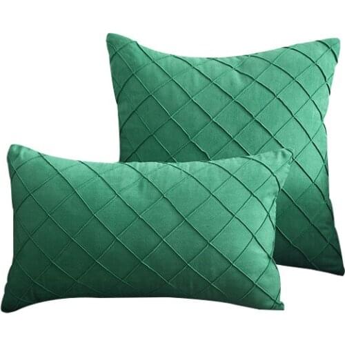 Nordic Pillow Cover Suede Plaid Cushion Cover 45*45 Bedroom Home Decorative Pillowcase Household Supplies Square Rectangle