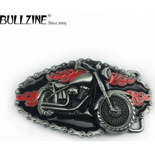 Bullzine wholesale retro zinc alloy Motor belt buckle cowboy jeans gift belt buckle pewter finish FP-03178 with continous stock