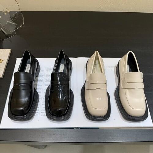 British Style Casual Woman Shoe Black Flats Clogs Platform Oxfords Female Footwear Autumn Round Toe Soft Preppy Patent Leather N