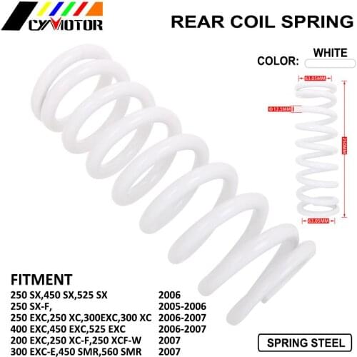 For KTM SX SXF EXC XC XCF XCFW EXCF SMR 250 300 400 450 525 560 Rear Shock Absorber Adjustable Suspension Spring 2005-2007