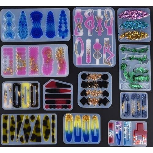 DIY Epoxy Resin Hair Clip Silicone Mold Handmade Crystal Resin Casting Molds Resin Jewelry Making Resin Casting Moulds