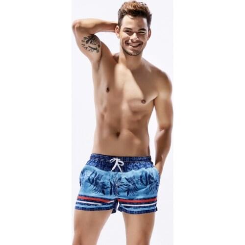 SEOBEAN brand high quality men 's beach pants comfortable breathable maple splicing beach shorts