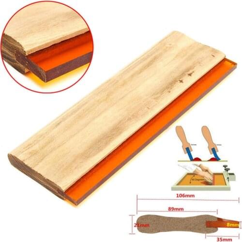 1X 35cm Flat Head Wood Handle Scraper Silk Screen Printing Squeegee Blade for Printing Scraper Scratch Board Tools
