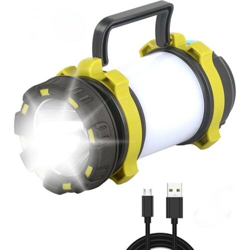 YY-260 LED Camping Light USB Rechargeable Flashlight Dimmable Spotlight Powerbank Emergency Cell Phone Charger Camp Work Lamp