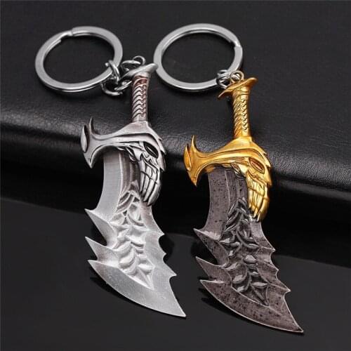 Vintage God of War 4 Kratos sword Keychain Pendant keyring jewelry men and women car key chain Accessories