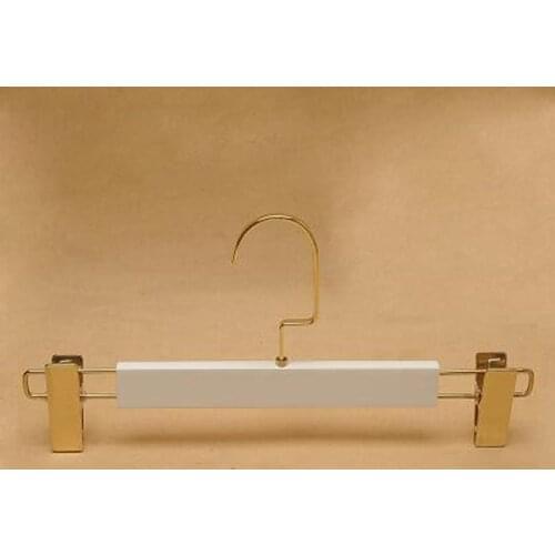 10pcs/lot Adult Wood Hangers For Clothes Rack Gold Hook Wooden Hanger