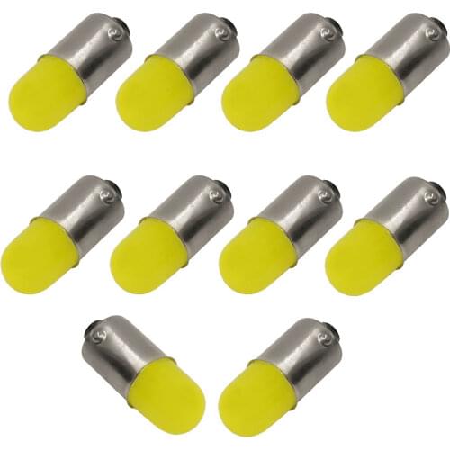 10pcs T11 363 BA9S COB Round 3D Led T4W 1 SMD Car License Plate Turn Signal Light Bulb Door Lamp White 12V New Bright