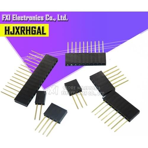 2.54mm Single Row Female Long pins 11mm Breakaway PCB Board Pin Header socket Connector 2/3/4/6/8/10/15PIN For Arduino