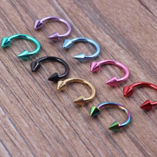 5pcs Fashion stainless steel Horseshoe Fake Nose Ring C Clip BCR Septum Lip Piercing Falso Nose Rings Hoop For Women Men