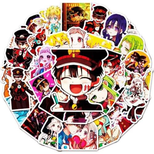 50pcs/Pack Cute Toilet-Bound Hanako-kun Anime Stickers Laptop Guitar Skateboard Luggage Car Funny Graffiti Sticker Kid Toy