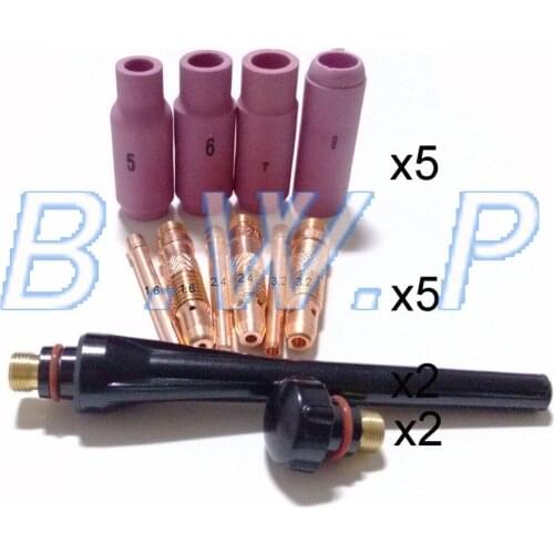 54PK TIG KIT 10N49 10N48 10N47 10N46 Alumina Cups TIG Collet Collet Body Back Caps 57Y02 57Y04 Fit PTA SR WP17 18 26 Torch