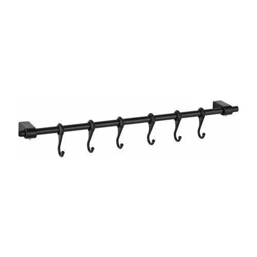 6 hook 53 cm Black kitchen hook pantry shelving Bar kitchen rack American style space aluminum frame kitchen utensil tool