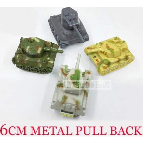 6cm Car Mini Metal Q Edition T34 Tiger Sherman Tank Alloy Back Force Toy Tank