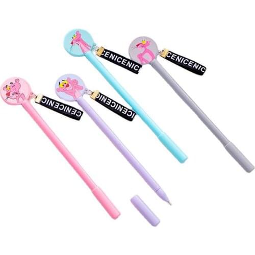 8 PCs Creative Gel pens Strap Disc Leopard Gel Pen Student Gel Pen Study Stationery School Office Supplies gift Wholesale