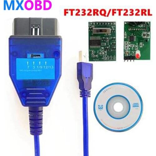 Good FTDI FT232RL/ FT232RQ Chip Auto Car Obd2 Diagnostic Cable For VAG For Fiat KKL USB Interface Car Ecu Scan Tool 4 Way Switch