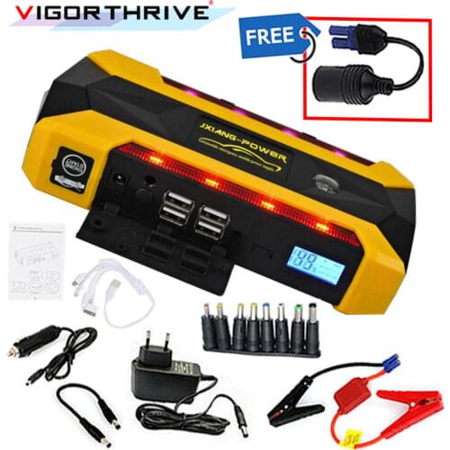 Auto Battery Booster 600A Emergency Starting Device Portable For Petrol Car Power Bank SOS Light Car Jump Starter LCD Display