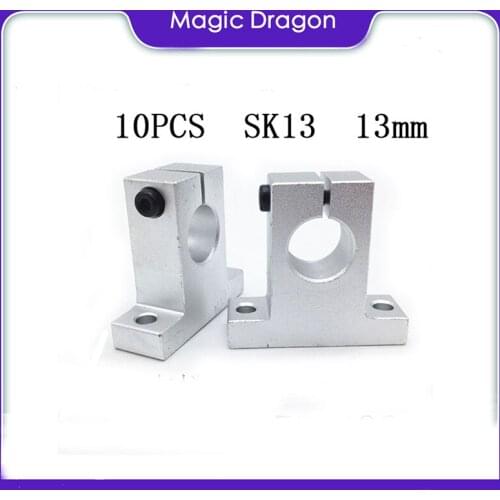 Free Shipping 10 pcs/lot SK13 13mm High quality linear bearing rail shaft support XYZ Table CNC Router SH13A