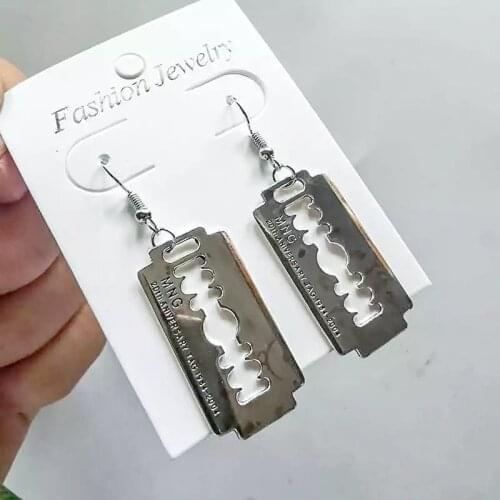 Razor Blade Earrings , Gothic, silver color, Emo Jewellery , Goth , Punk , Kitsch , Handmade Jewellery , Handmade