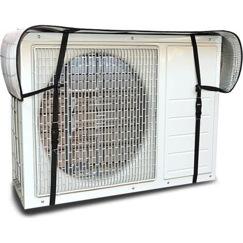 Outside Air Conditioning Cover Sunshade Summer Cleaning Waterproof Dust Top Leaf Guard Protection Universal Aluminium Film 2021