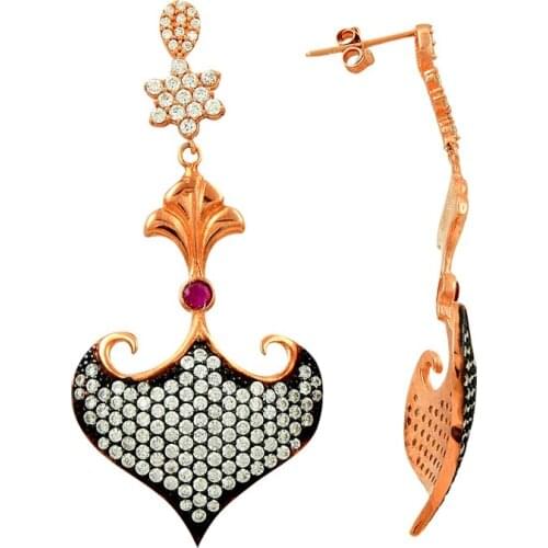 Cz Diamond Dangle Earring 925 Sterling Silver Drop Designer Turkish Earrings серьги серебро сережк