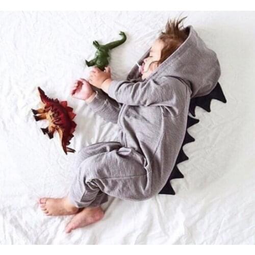 For Newborn Baby Infant Baby Boys Girls Romper Dinosaur Hooded Romper Soft Cute Outfits Clothes Baby Boy Clothes 3 to 6 Months