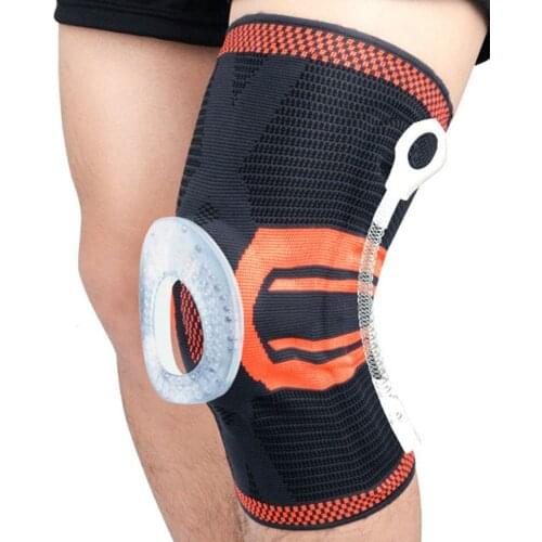 1PC New Patella Knee Protector Brace Elastic Silicone Spring Knee Pad Training Knitted Compression Knee Sleeve Support Sport