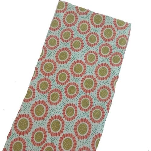 Brand New Blooming Sunflower Dot Printed Cotton Fabric 50x105cm Design SGB Fabric Patchwork for Cloth Dress Party Home Decor