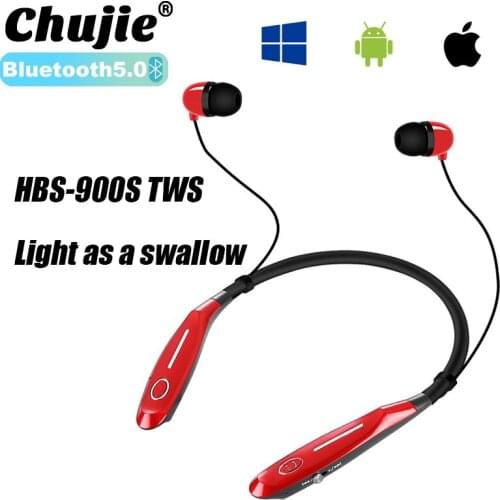 HBS900S Bluetooth headset hanging neck wireless sports real stereo running sports waterproof headset for Xiaomi Huawei