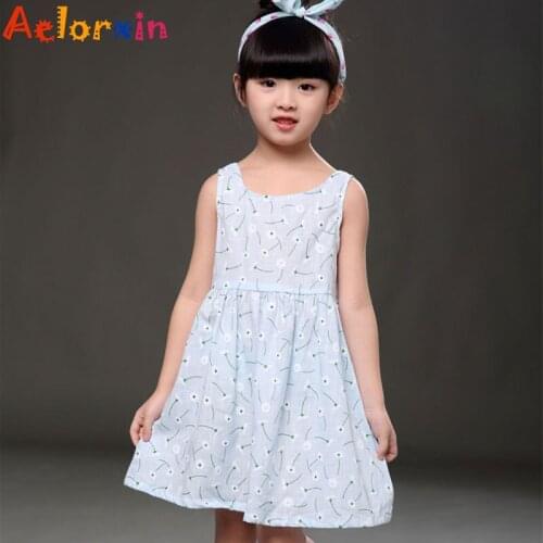 Aelorxin Cute Floral Printed Cotton Baby Girls Dresses Spring Autumn Bow Princess Dress Casual Costume Kids Clothes Vestidos