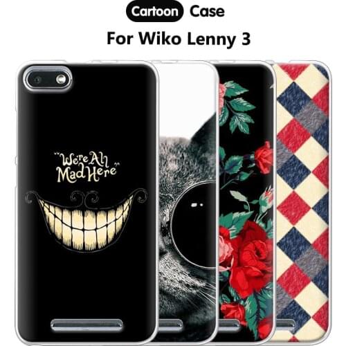 JURCHEN Phone Case For Wiko Lenny 3 Case Lenny3 Soft TPU Back Cover For Coque Wiko Lenny 3 Case Silicone Cartoon Back Bags 5.0"