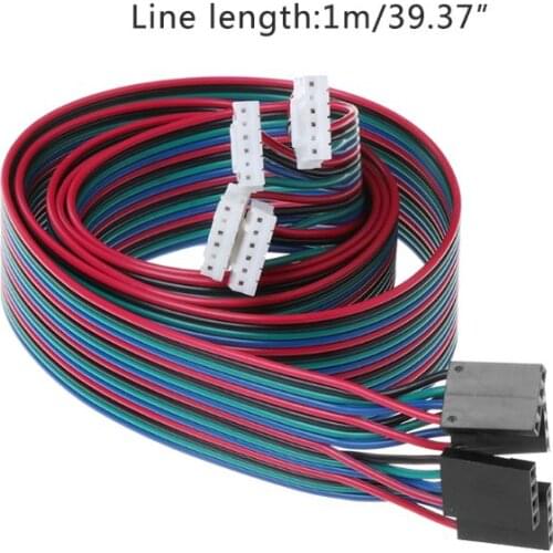 4pcs 100cm 4pin Stepper Motor Cables XH2.54 Terminal Wire For 3D Printer NEMA 17 Stepper Motor R9JF