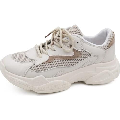 Summer new womens mesh breathable comfort increased thick-soled shoes fashion students walking casual shoes