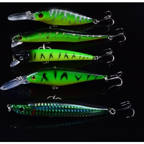 Hot Fishing Lures Set Mixed 5pcs/Lot Artificial Hard Baits Mix 5 Varisized Models Fishing Tackle Minnow Lure and Popper Bait